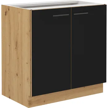 Ložnice Tempo Kondela Spodní kuchyňská skříňka, černý mat / dub artisan, Monro 80 D 2F BB