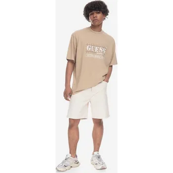 Pánské tričko Tričko Guess Washed Grid Logo Tee M3GI31.K9XF3 béžová 80X, vel. M