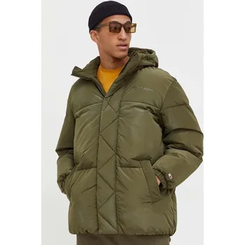 Bunda Tommy Jeans pánská, zelená barva, zimní DM0DM17476 78X, vel. S