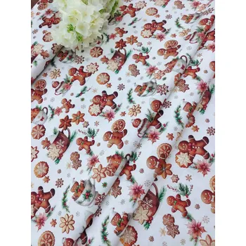 EU látka 100% bavlna - perníčky vánoční hnědá 1.5 m