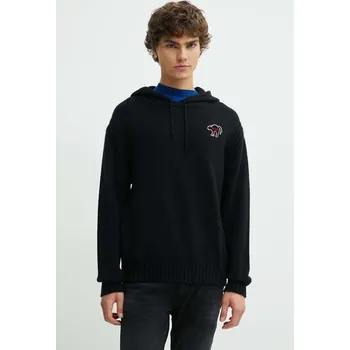 Pánský svetr Svetr z vlněné směsi HUGO pánský, černá barva, hřejivý, 50516626 99X, vel. M