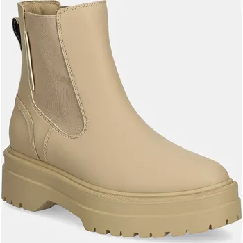 Dámská zimní obuv Boty s gumou Tommy Hilfiger RUBBERISED CHELSEA TL FW0FW08162 béžová 01X, EUR 40