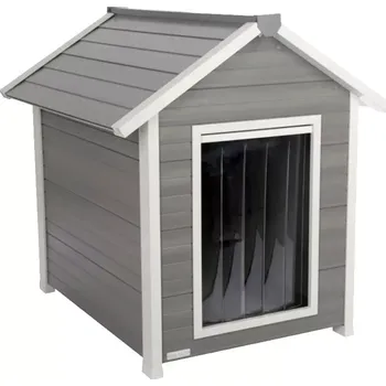 Bouda pro psa Psí bouda plastová šedá 101x88x98 (Bouda pro psa plastová)