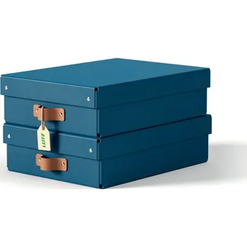 Úložný box LEITZ úložný box, karton, velikost M nízký, 2 ks námořnická modrá