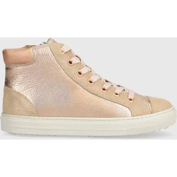 Dívčí tenisky Dětské kožené sneakers boty Pom D'api SWAG ZIP LACE růžová barva P1QBFC0402.31.34 03X, EUR 33