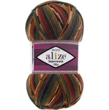 Příze Alize Příze Superwash Comfort - 4447 zeleno-oranžová
