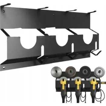 Nástěnný držák na 3 úhlové brusky a na 4 sady kotoučů