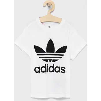 Chlapecké tričko Dětské bavlněné tričko adidas Originals H25246 bílá barva, s potiskem 00X, vel. 128