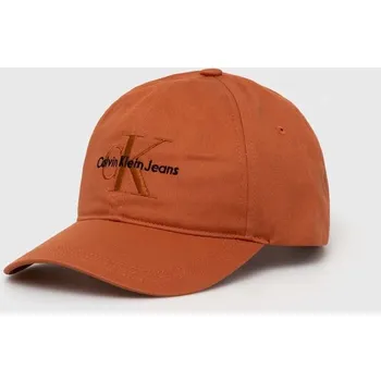 Pokrývka hlavy Bavlněná baseballová čepice Calvin Klein Jeans K50K510061 oranžová 32X, vel. ONE SIZE