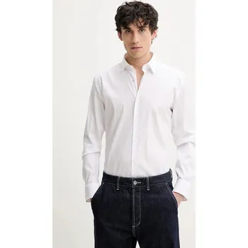 Pánská košile Košile HUGO pánská, bílá barva, slim, s klasickým límcem, 50484023 00X, vel. 42
