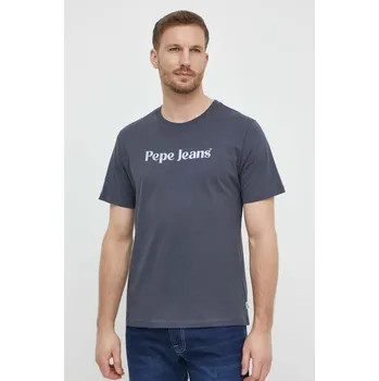Pánská móda Bavlněné tričko Pepe Jeans CLIFTON PM509374 šedá 90X, vel. S