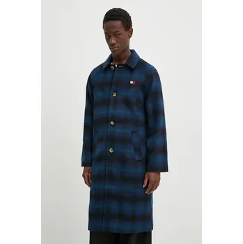 Dámský kabát Kabát s příměsí vlny Tommy Jeans přechodný, DM0DM20608 námořnická modř 59X, vel. M