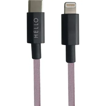 Datový kabel Nabíjecí kabel USB-C Design Letters Lightning 1m 60201023LAVENDER fialová 04X