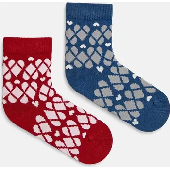 Dětské ponožky United Colors of Benetton 2-pack 6AO30703M.G.G.Seasonal burgundské 83X, vel. 20/24