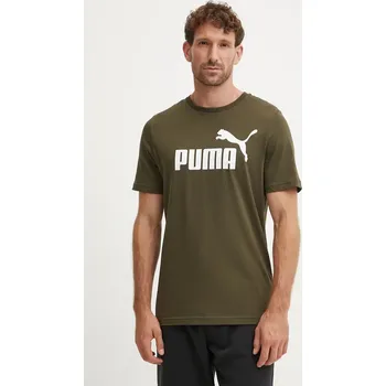 Bavlněné tričko Puma 586667 zelená 77X, vel. S
