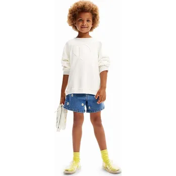 Chlapecká mikina Dětská bavlněná mikina Desigual 24SGSK12 bílá 00X, vel. 98-104