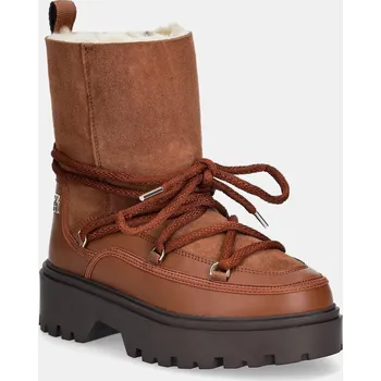 Dámská obuv Sněhule Tommy Hilfiger REAL SHEARLING LACE-UP SNOWBOOT FW0FW08085 hnědá 88X, EUR 41