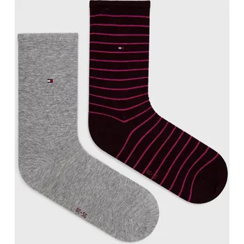 Dámské ponožky Ponožky Tommy Hilfiger 2-pack 100001494 fialová 49X, vel. 35/38