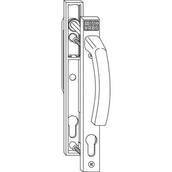 Okenní klika Sada klik WINKHAUS GG.RR.F1, PZ-perforace, do TS 70 mm, hliník stříbrná