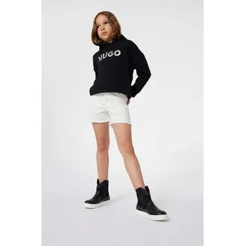 Chlapecké kraťasy Dětské riflové kraťasy HUGO béžová barva, hladké G00072.126.150 01X, vel. 150