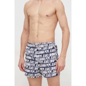 Pánské kraťasy Plavkové šortky Pepe Jeans AO LOGO SWIMSHORT tmavomodrá barva, PMB10384 59X, vel. S