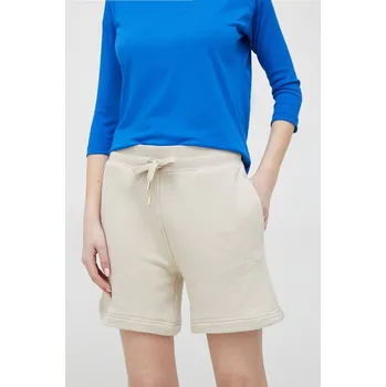 Dámské kraťasy Kraťasy Tommy Hilfiger dámské, béžová barva, hladké, high waist, WW0WW38348 WW0WW38348.PPYX 08X, vel. M