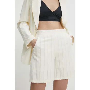 Dámské kraťasy Kraťasy Answear.LAB dámské, béžová barva, hladké, high waist 2702.ijs 01X, vel. L