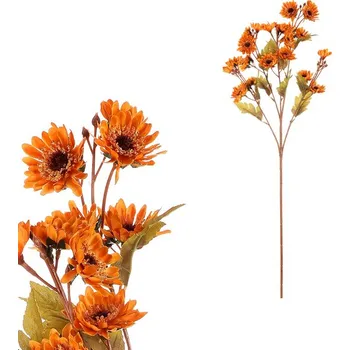 Autronic Chryzantéma mini - umělá řezaná, tmavě žluté květy, sada 6 ks