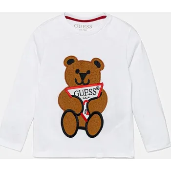 Dětská bavlněná košile s dlouhým rukávem Guess N0BI26.I3Z00 bílá 00X, vel. 122