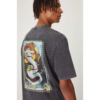 Pánské tričko Bavlněné tričko Medicine šedá barva, s potiskem RW24.TSM106 90X, vel. L