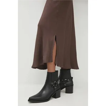 Dámská zimní obuv Kožené kotníkové boty Answear.LAB dámské, černá barva, na podpatku 47312.TRAT 99X, EUR 39