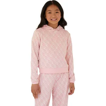 Chlapecká mikina Dětská mikina Guess růžová barva, s kapucí, vzorovaná J4RQ10.KC2X2.PPYH 03X, vel. 118-122