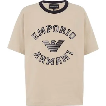 Dětské bavlněné tričko Emporio Armani béžová barva, s aplikací, 6D4TJB 4J54Z 6D4TJB.4J54Z 12X, vel. 176