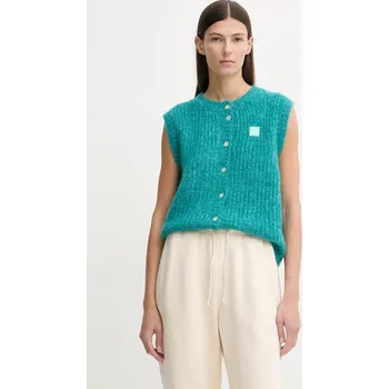 Dámská vesta Vesta s přídavkem vlny American Vintage tyrkysová barva, EAST19MM 66X, vel. M