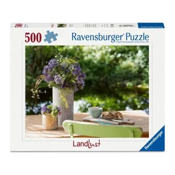 Puzzle Adult puzzle 500 Teile - Blumengruß am Gartentisch (NL)
