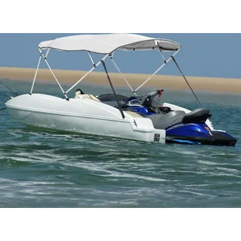 Plachta na motorové vozidlo vidaXL Bimini stříška se 4 oblouky a bočnicemi 243x(170–182)x137 cm [94834] Barva: Bílá