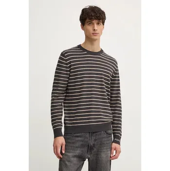 Pánský svetr Svetr z vlněné směsi Pepe Jeans NEW ANDRE STRIPES PM702479 šedá 90X, vel. XXL