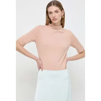 Tričko BOSS béžová barva, s pologolfem, 50506810 03X, vel. XL