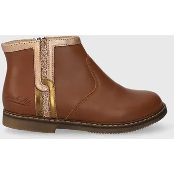 Dámské kozačky Dětské kožené boty Pom D'api CITY LOCK hnědá barva P1ILBS0401.24.27 82X, EUR 25