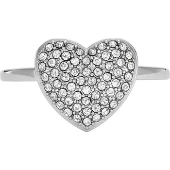 Prsten Prstýnek Fossil Sadie Glitz Heart JF04677040 stříbrná SLV, vel. 6