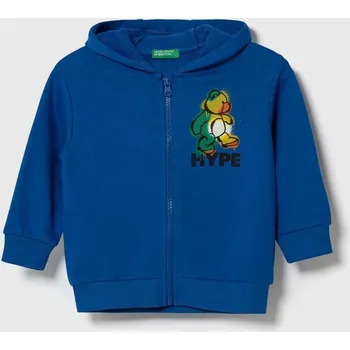 Chlapecká mikina Dětská bavlněná mikina United Colors of Benetton 3J68G502R.P.SEASONAL modrá 55X, vel. 82