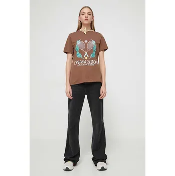 Pánské tričko Bavlněné tričko On Vacation OVC.LT85 hnědá 84X, vel. S