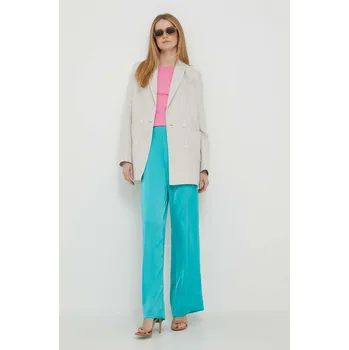 Dámské kalhoty Kalhoty Artigli dámské, tyrkysová barva, široké, high waist AP36023.TURCHESE 66X, vel. 38