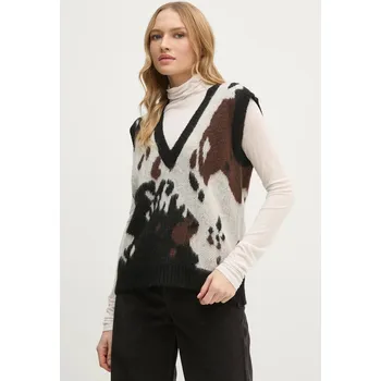 Dámská vesta Vesta s příměsí vlny Sisley šedá barva, 106QL4015 09X, vel. S