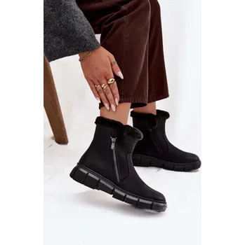 Dámská zimní obuv EVENTO Dámské sněhule na platformě s kožešinou Briselle Barva: Černá, Velikost: 36