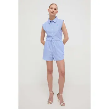 Bavlněná košile Silvian Heach GPP24094CA modrá 55X, vel. 34