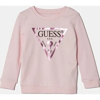 Chlapecká mikina Dětská bavlněná mikina Guess K74Q12.KAUG0.9BYH růžová 30X, vel. 105-112