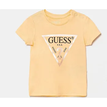 Chlapecké tričko Dětské bavlněné tričko Guess oranžová barva, K73I56 K8HM0 K73I56.K8HM0.PPYA 22X, vel. 68-76