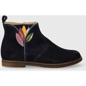 Dámské kozačky Dětské semišové boty Pom D'api CITY FLORA tmavomodrá barva P1ICED0402.31.34 59X, EUR 31