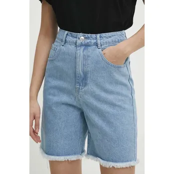Dámské kraťasy Džínové šortky Answear.LAB dámské, hladké, high waist 5236.fjs modrá 50X, vel. S
